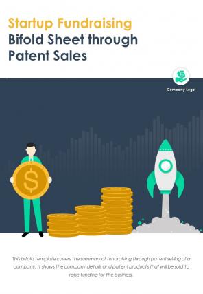 Bi fold startup fundraising sheet through patent sales pdf ppt template one pager