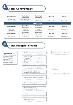 Bi fold strategic sales plan summary document report pdf ppt template one pager