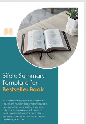 Bi fold summary for bestseller book document report pdf ppt template