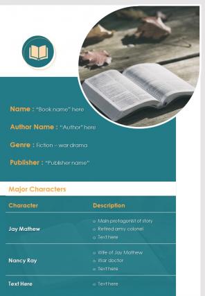 Bi fold summary for bestseller book document report pdf ppt template