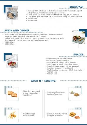 Bi fold summary of diet plan handout document report pdf ppt template