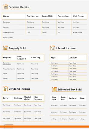 Bi fold summary tax preparation document report pdf ppt template