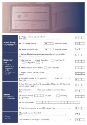 Bi fold tax preparation summary document report pdf ppt template