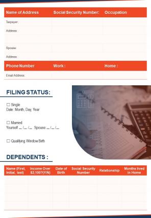 Bi fold tax return preparation document report pdf ppt template
