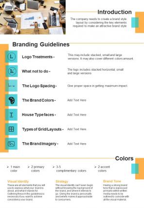 Bi fold team guidelines for branding summary document report pdf ppt template