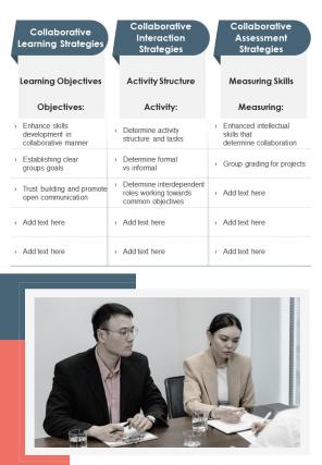 Bi fold template collaborative learning instructional strategy document report pdf ppt one pager