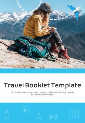 Bi fold travel booklet template document report pdf ppt one pager