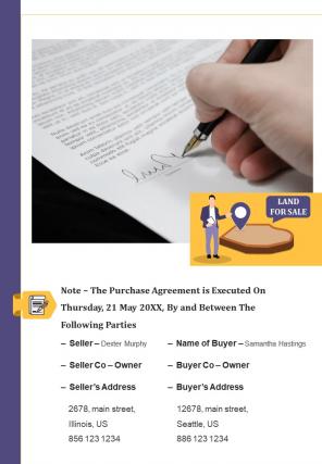 Bi fold unit purchase agreement for property document report pdf ppt template one pager