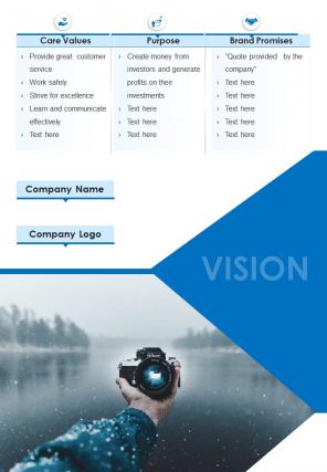 Bi fold vision summary worksheet template document report pdf ppt one pager
