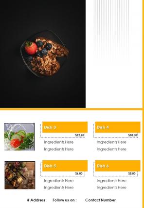 Bi fold weekdays lunch restaurant templates document report pdf ppt template one pager