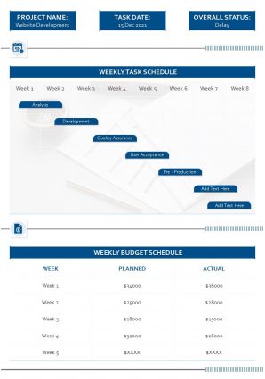Bi fold weekly budget planner summary document report pdf ppt template