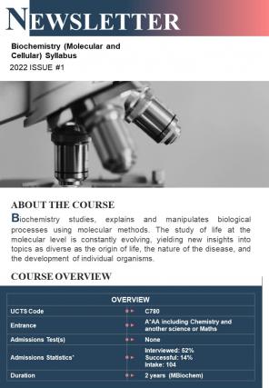 Bifold Course Syllabus Newsletter Presentation Report Infographic Ppt Pdf Document