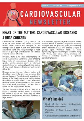 Bifold One Page Cardiovascular Information Newsletter Presentation Report Infographic PPT PDF Document