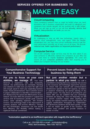Bifold One Page Computer Solutions Newsletter Presentation Report Infographic PPT PDF Document