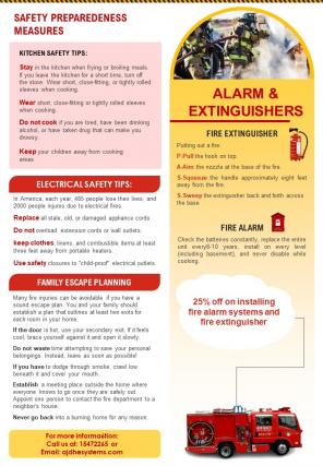 Bifold One Page Emergency Preparedness Newsletter Presentation Report Infographic Ppt Pdf Document