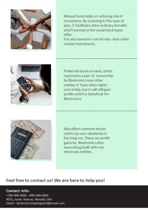 Bifold One Page Investment Company Newsletter Template Presentation Report Infographic PPT PDF Document