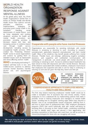 Bifold One Page Mental Health Newsletter Presentation Report Infographic Ppt Pdf Document