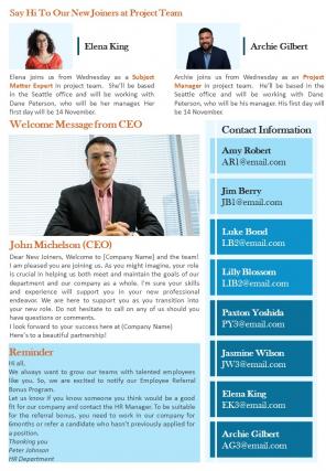 Bifold One Page New Introduction Newsletter Presentation Report Infographic Ppt Pdf Document