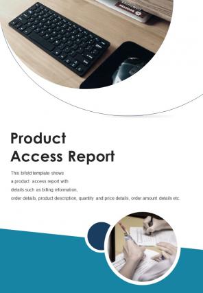 Bifold product access report document pdf ppt template one pager