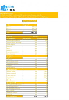 Big Movie Budget Excel Spreadsheet Worksheet Xlcsv XL Bundle V Best Captivating