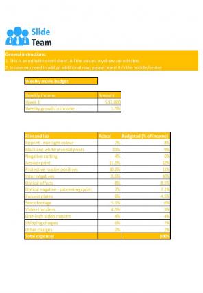Big Movie Budget Excel Spreadsheet Worksheet Xlcsv XL Bundle V Content Ready Captivating