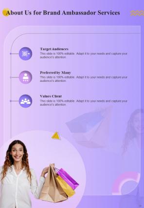 Brand Ambassador Proposal Template Report Sample Example Document Researched Colorful