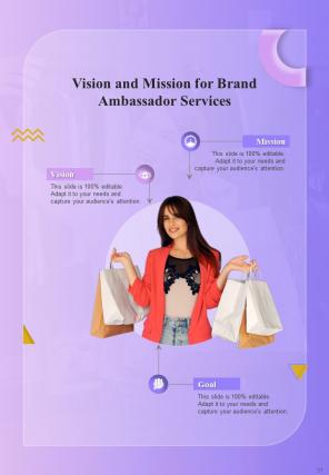 Brand Ambassador Proposal Template Report Sample Example Document Designed Colorful