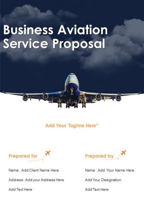 Business aviation service proposal sample