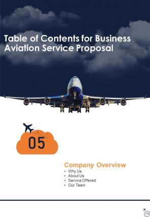 Business Aviation Service Proposal Sample Document Report Doc Pdf Ppt