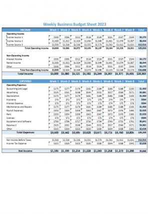 Business Budget Sheets Excel Spreadsheet Worksheet Xlcsv XL Bundle Slides Impressive