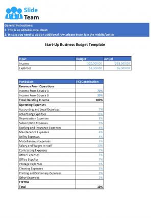 Business Budget Template Excel Spreadsheet Worksheet Xlcsv XL Bundle Slides Idea