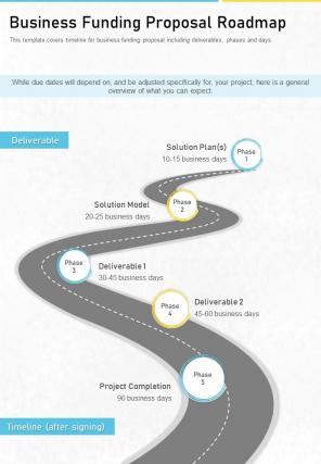 Business Funding Proposal Roadmap One Pager Sample Example Document