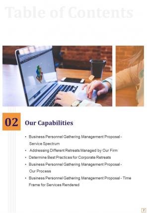 Business personnel gathering management proposal example document report doc pdf ppt