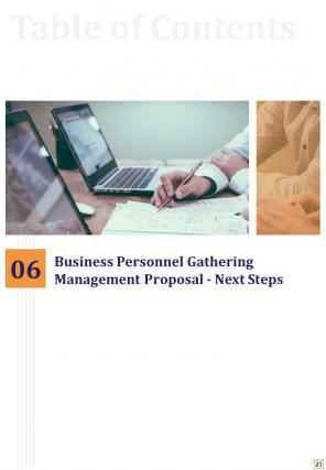 Business personnel gathering management proposal example document report doc pdf ppt