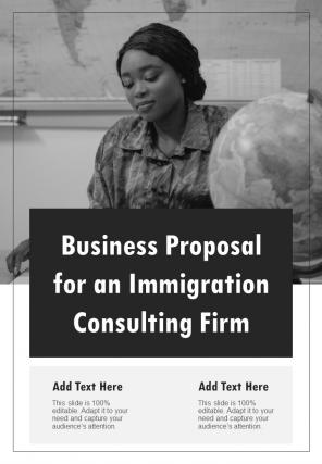 Business Proposal For An Immigration Consulting Firm One Pager Sample Example Document