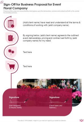 Business Proposal For Event Floral Company Report Sample Example Document