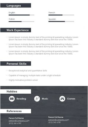 Business resume template for managers and executives cv download