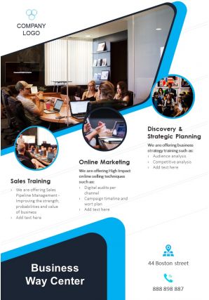 Business training workshop two page brochure template