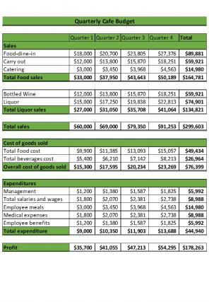 Cafe Budget Excel Spreadsheet Worksheet Xlcsv XL Bundle V Graphical Analytical