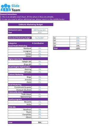 Cafeteria Budget Excel Spreadsheet Worksheet Xlcsv XL Bundle V Idea Professionally