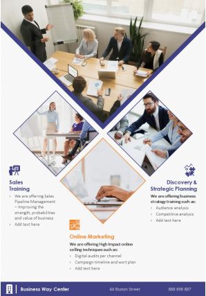 Career training and development two page brochure template
