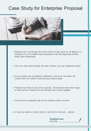 Case Study For Enterprise Software Proposal Template One Pager Sample Example Document