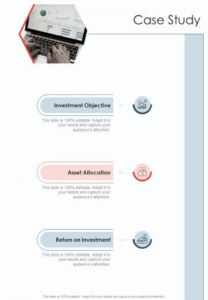 Case Study Investment Advisory One Pager Sample Example Document