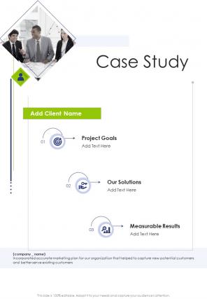 Case Study Marketing Strategy Proposal One Pager Sample Example Document