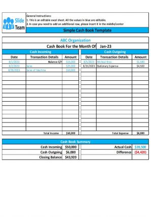 Cash Book Excel Spreadsheets Excel Spreadsheet Worksheet Xlcsv XL Bundle Slides Engaging