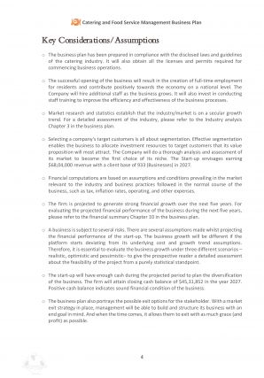 Catering And Food Service Management Business Plan A4 Pdf Word Document Aesthatic Ideas