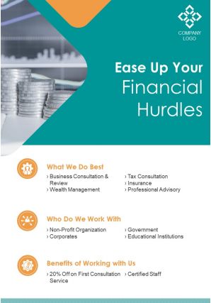 Charted financial consultant two page brochure template