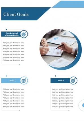 Client Goals Marketing Proposal One Pager Sample Example Document