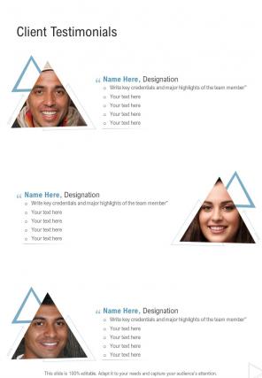 Client Testimonials Ux Ui Proposal One Pager Sample Example Document