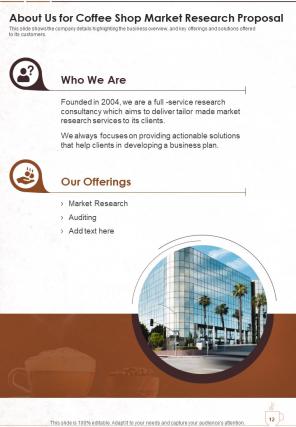Coffee shop market research proposal example document report doc pdf ppt